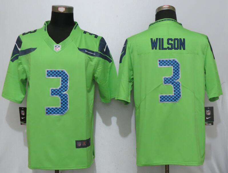 2017 Nike Seattle Seahawks #3 Wilson Green Color Rush Limited Jersey